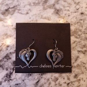 BN Chelsea Pewter Horse Earrings